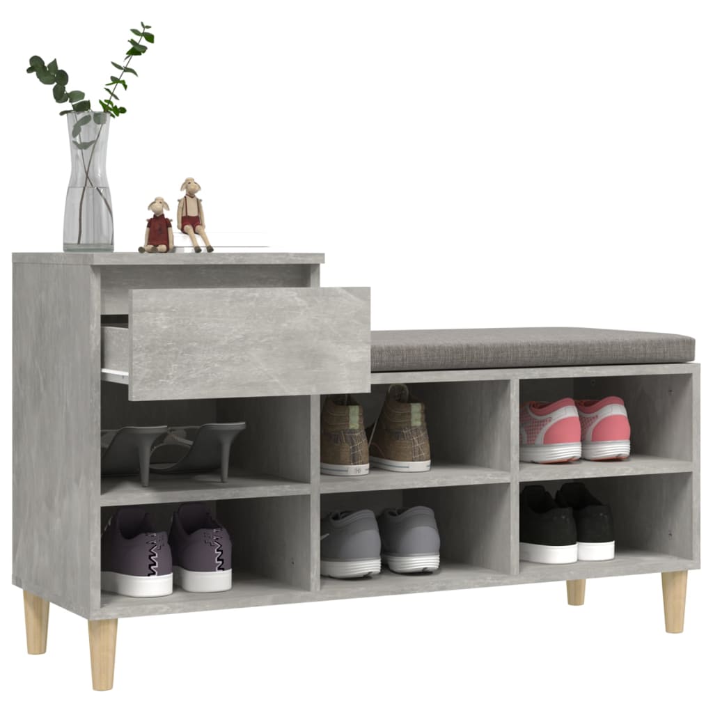 vidaXL Szafka na buty, szarość betonu, 102x36x60 cm