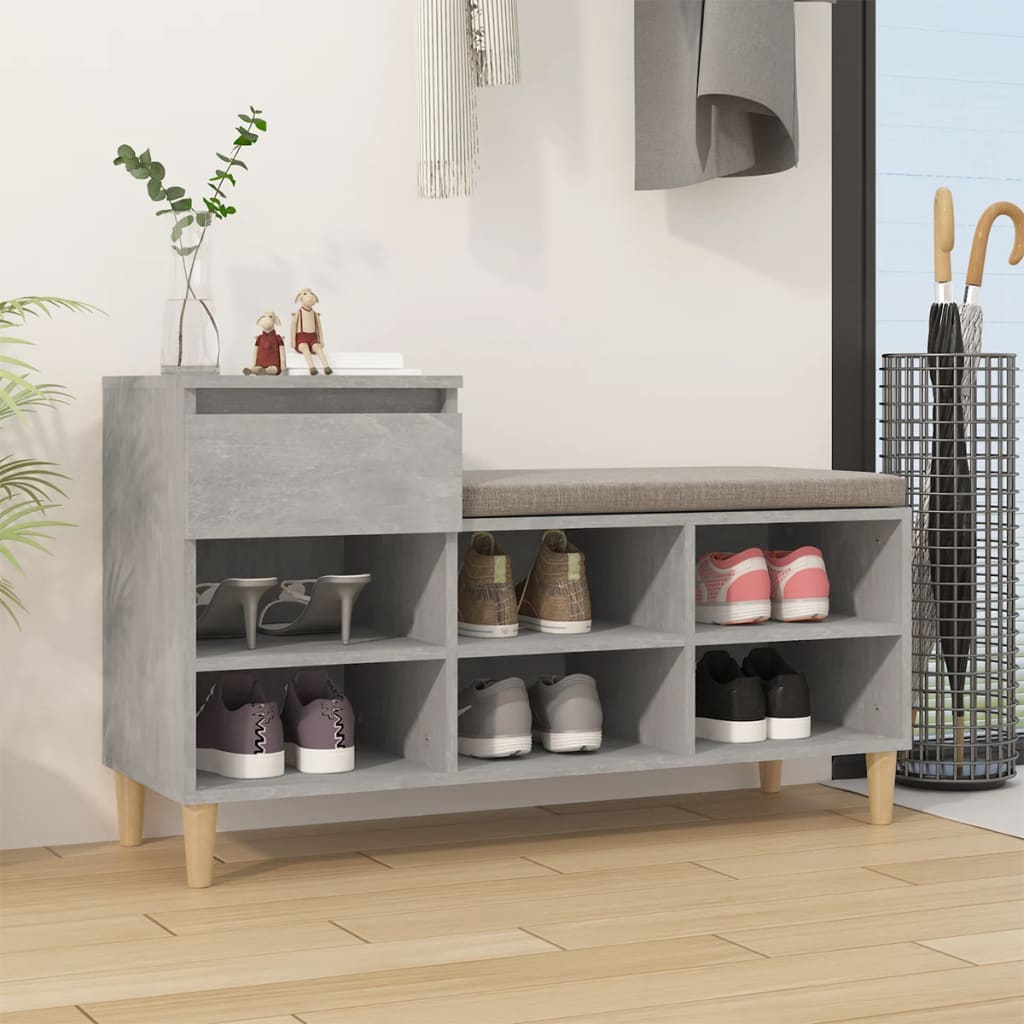 vidaXL Szafka na buty, szarość betonu, 102x36x60 cm