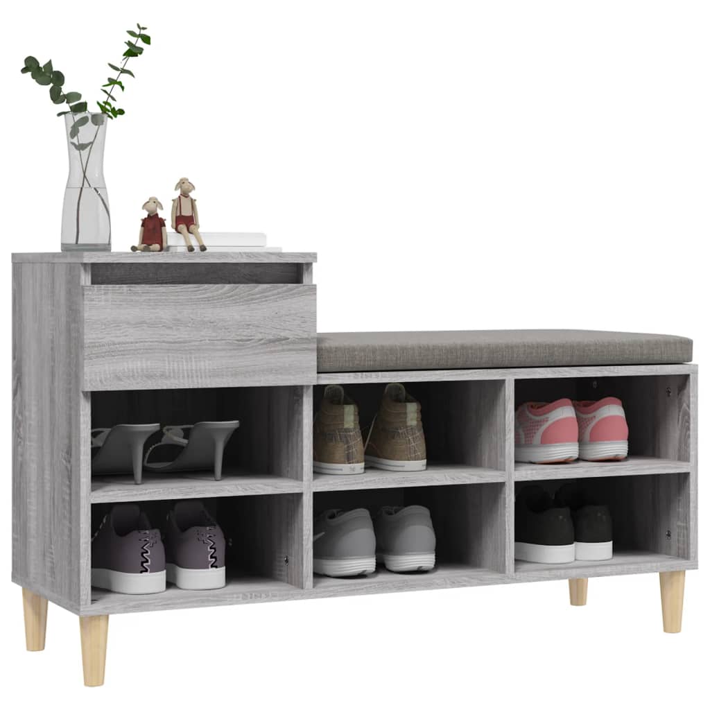 vidaXL Szafka na buty, szary dąb sonoma, 102x36x60 cm