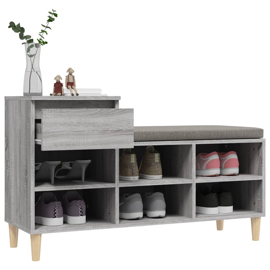 vidaXL Szafka na buty, szary dąb sonoma, 102x36x60 cm