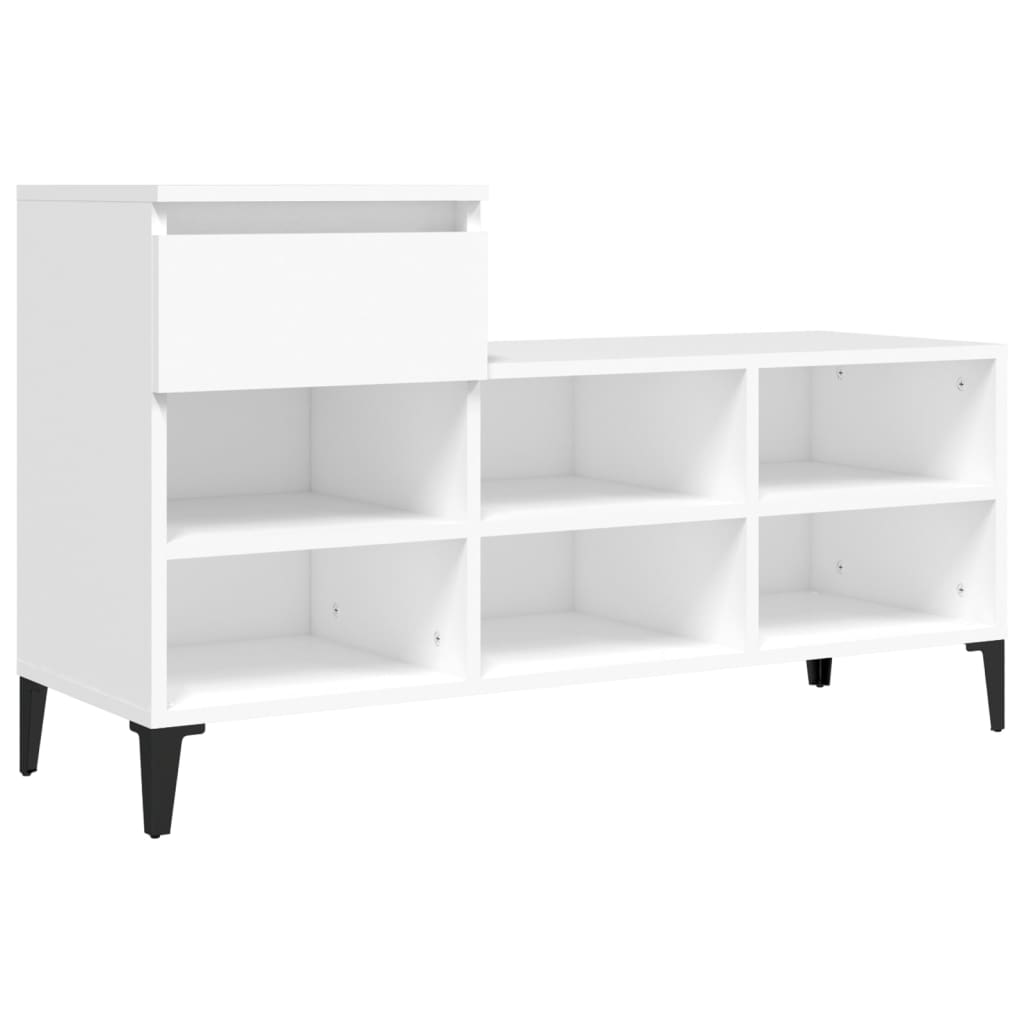 vidaXL Półka na buty, biała, 102x36x60 cm, materiał drewnopochodny