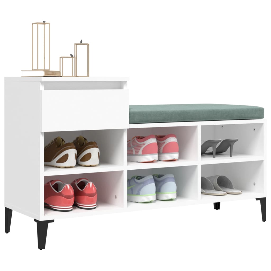 vidaXL Półka na buty, biała, 102x36x60 cm, materiał drewnopochodny