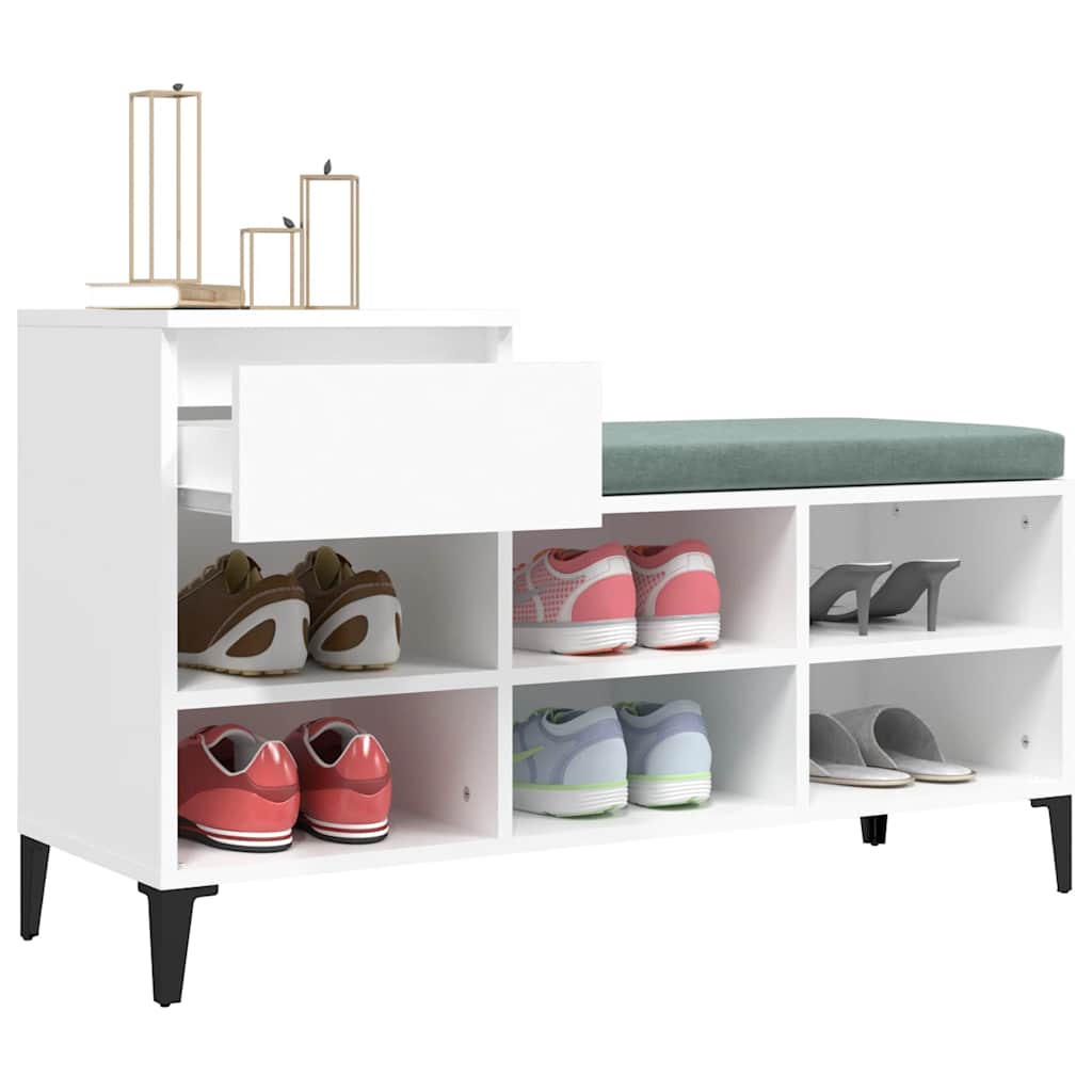 vidaXL Półka na buty, biała, 102x36x60 cm, materiał drewnopochodny
