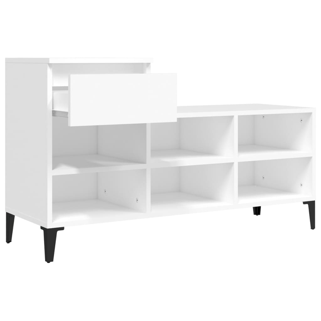 vidaXL Półka na buty, biała, 102x36x60 cm, materiał drewnopochodny