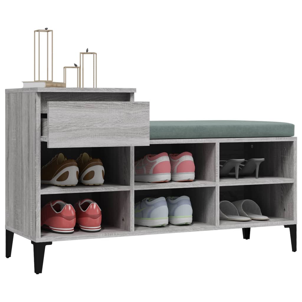 vidaXL Szafka na buty, szary dąb sonoma, 102x36x60 cm