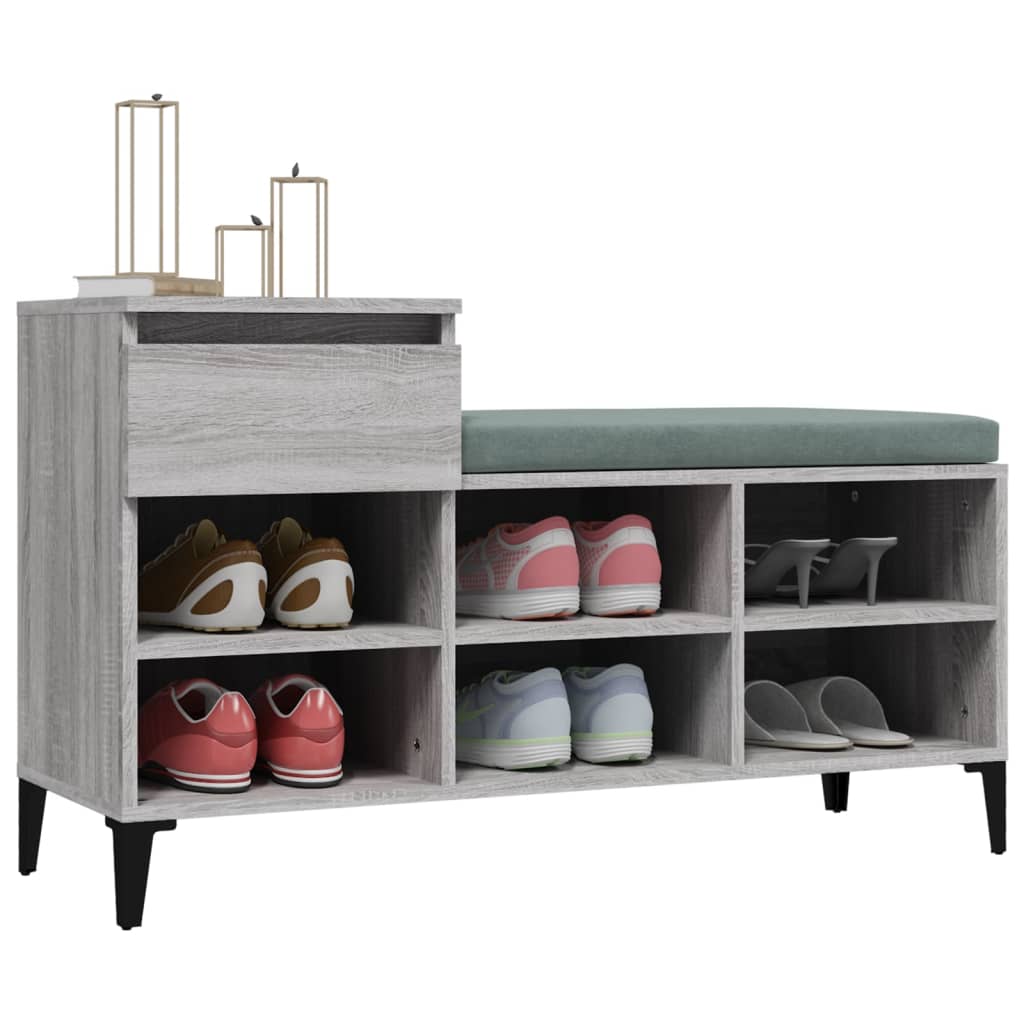 vidaXL Szafka na buty, szary dąb sonoma, 102x36x60 cm