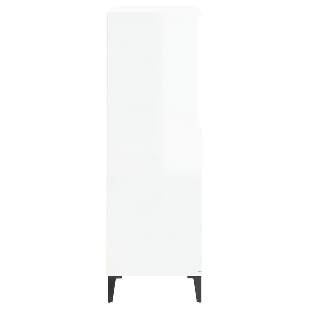 vidaXL Wysoka szafka, biała z połyskiem, 60x36x110 cm