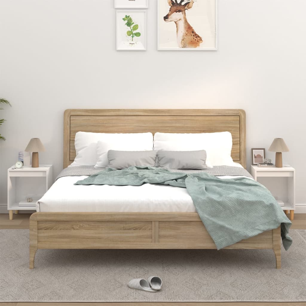 vidaXL Szafki nocne, 2 szt., białe, wysoki połysk, 40x35x50 cm
