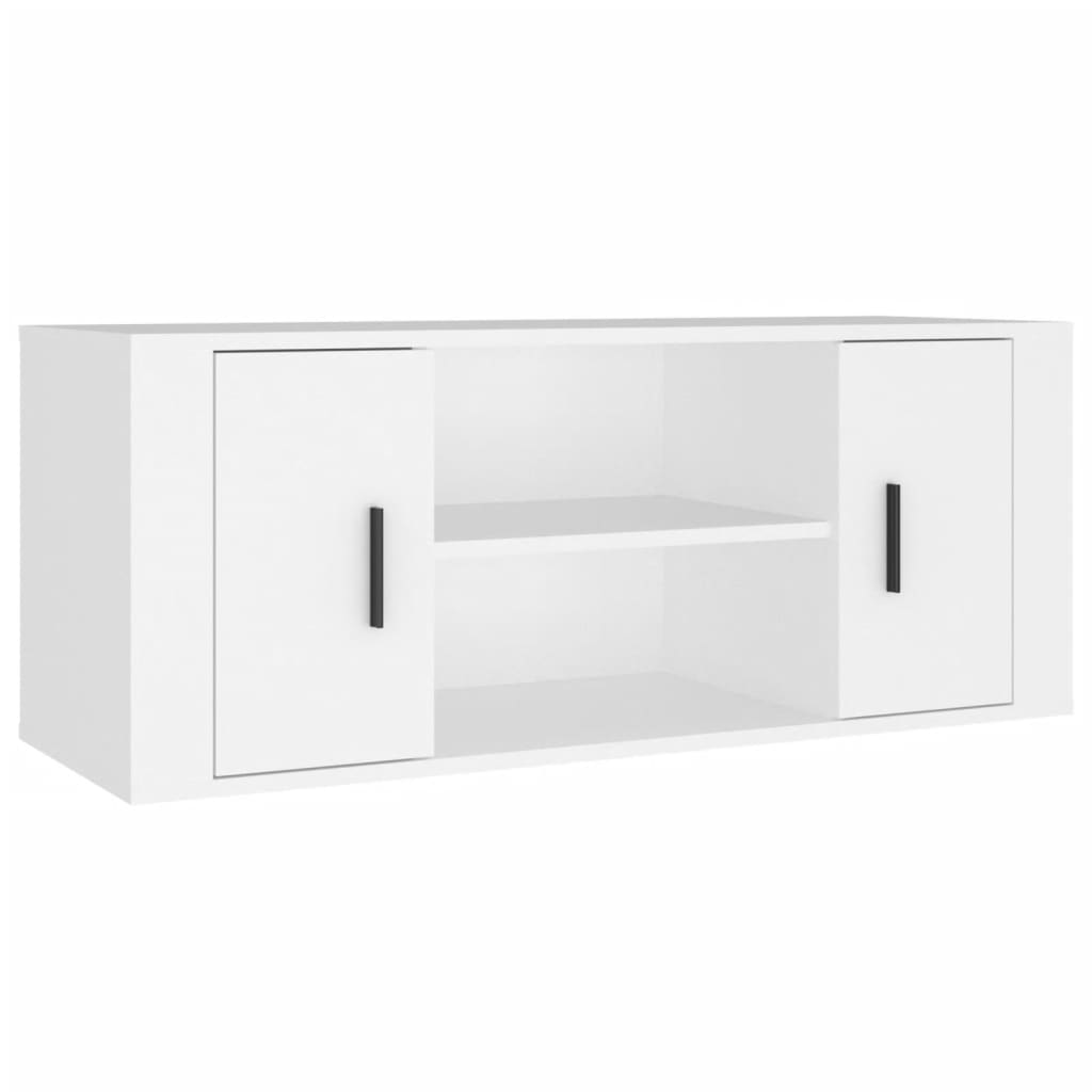 vidaXL Szafka pod TV, biała, 100x35x40 cm, materiał drewnopochodny