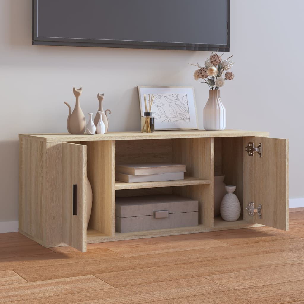 vidaXL Szafka pod telewizor, dąb sonoma, 100x35x40 cm