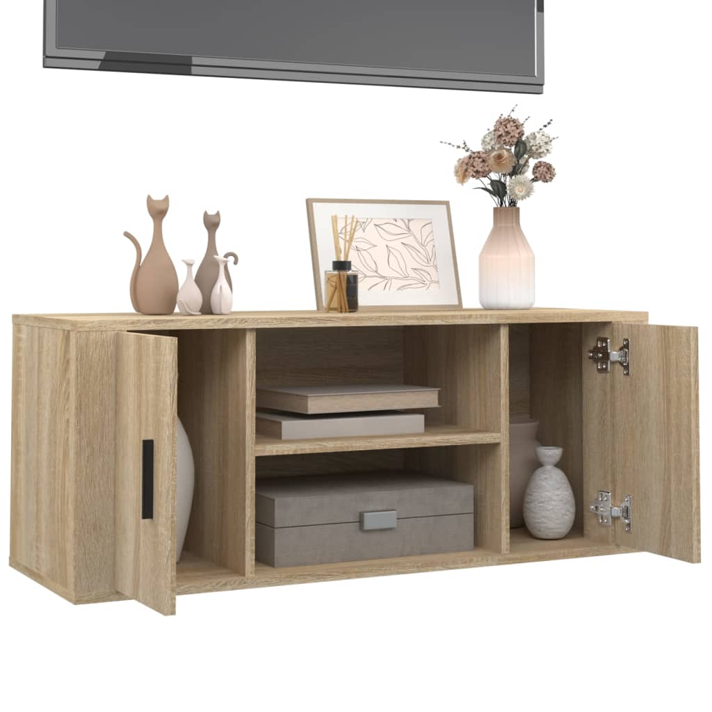 vidaXL Szafka pod telewizor, dąb sonoma, 100x35x40 cm