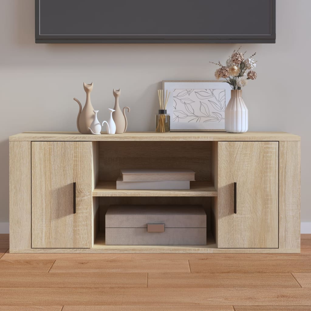 vidaXL Szafka pod telewizor, dąb sonoma, 100x35x40 cm