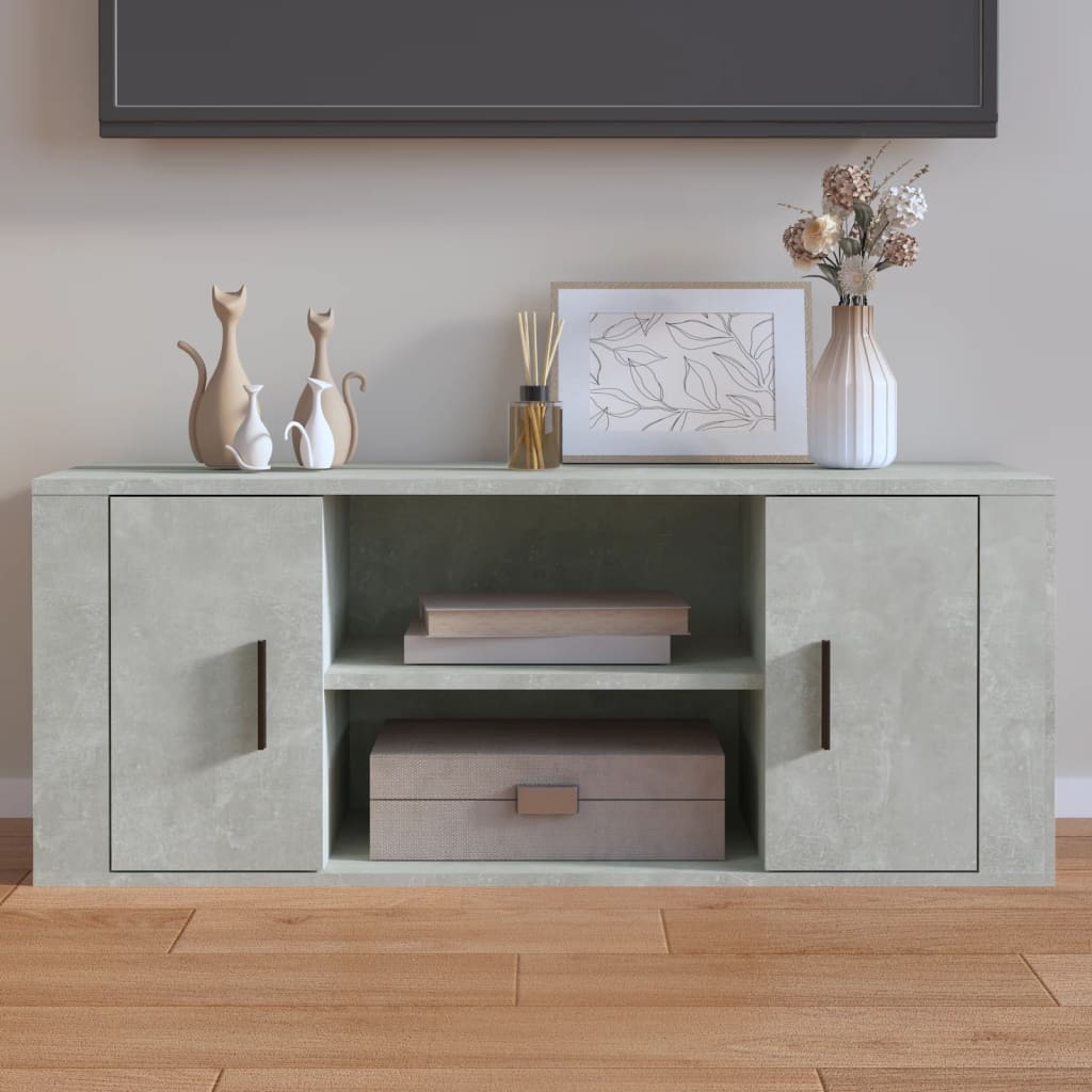 vidaXL Szafka pod TV, szarość betonu, 100x35x40 cm