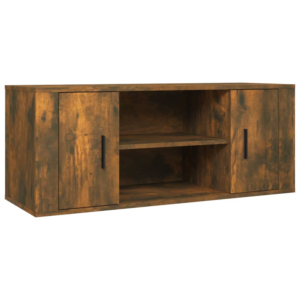 vidaXL Szafka pod telewizor, przydymiony dąb, 100x35x40 cm