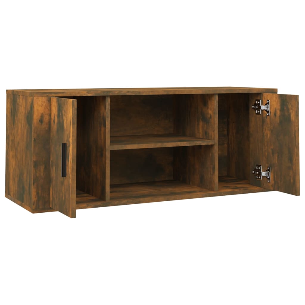 vidaXL Szafka pod telewizor, przydymiony dąb, 100x35x40 cm