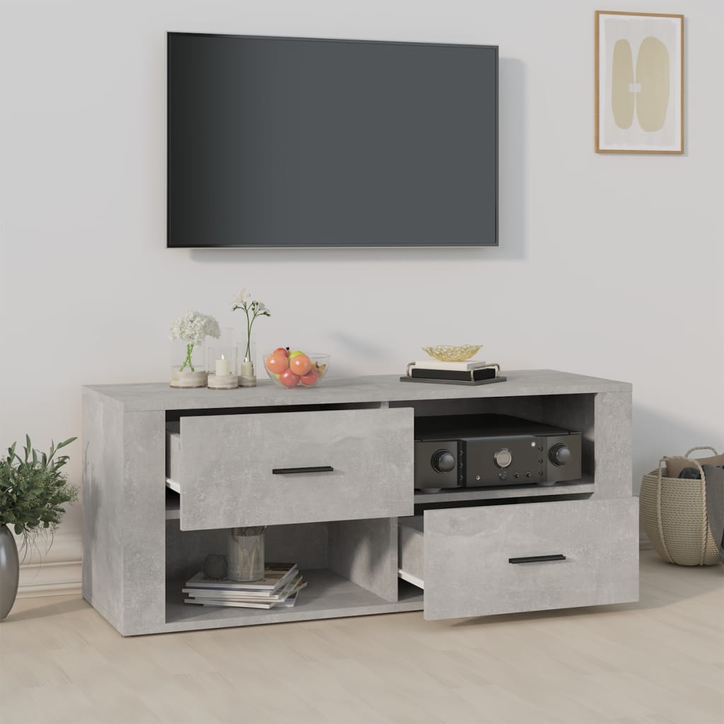 vidaXL Szafka pod TV, szarość betonu, 100x35x40 cm