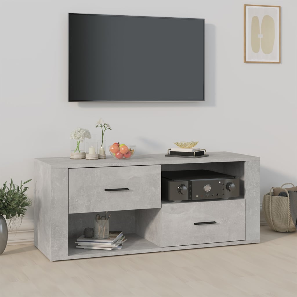 vidaXL Szafka pod TV, szarość betonu, 100x35x40 cm