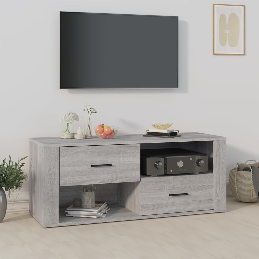 vidaXL Szafka pod telewizor, szary dąb sonoma, 100x35x40 cm