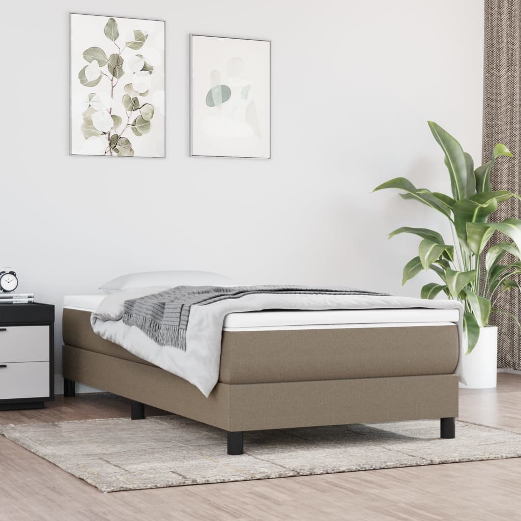 vidaXL Łóżko kontynentalne Taupe 80x200 cm Tkanina