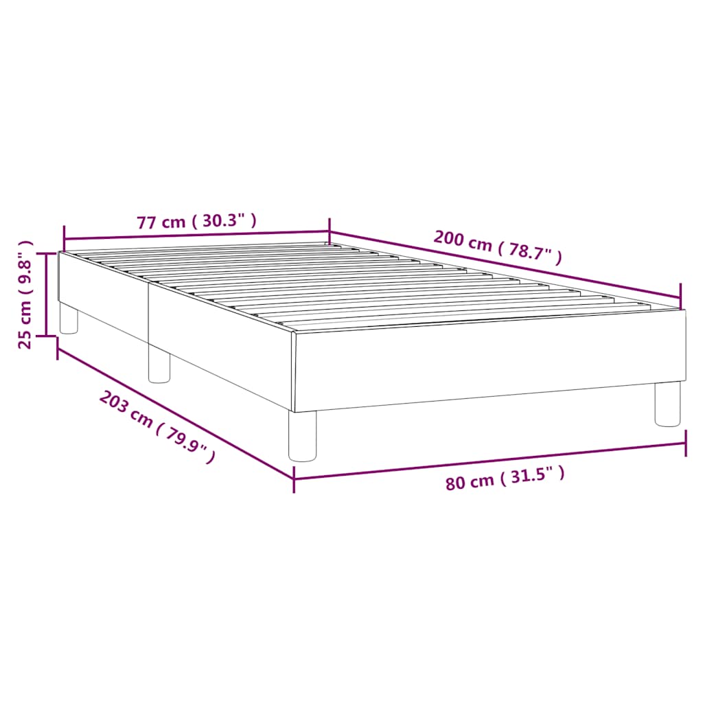 vidaXL Łóżko kontynentalne Kremowa 80x200 cm Tkanina