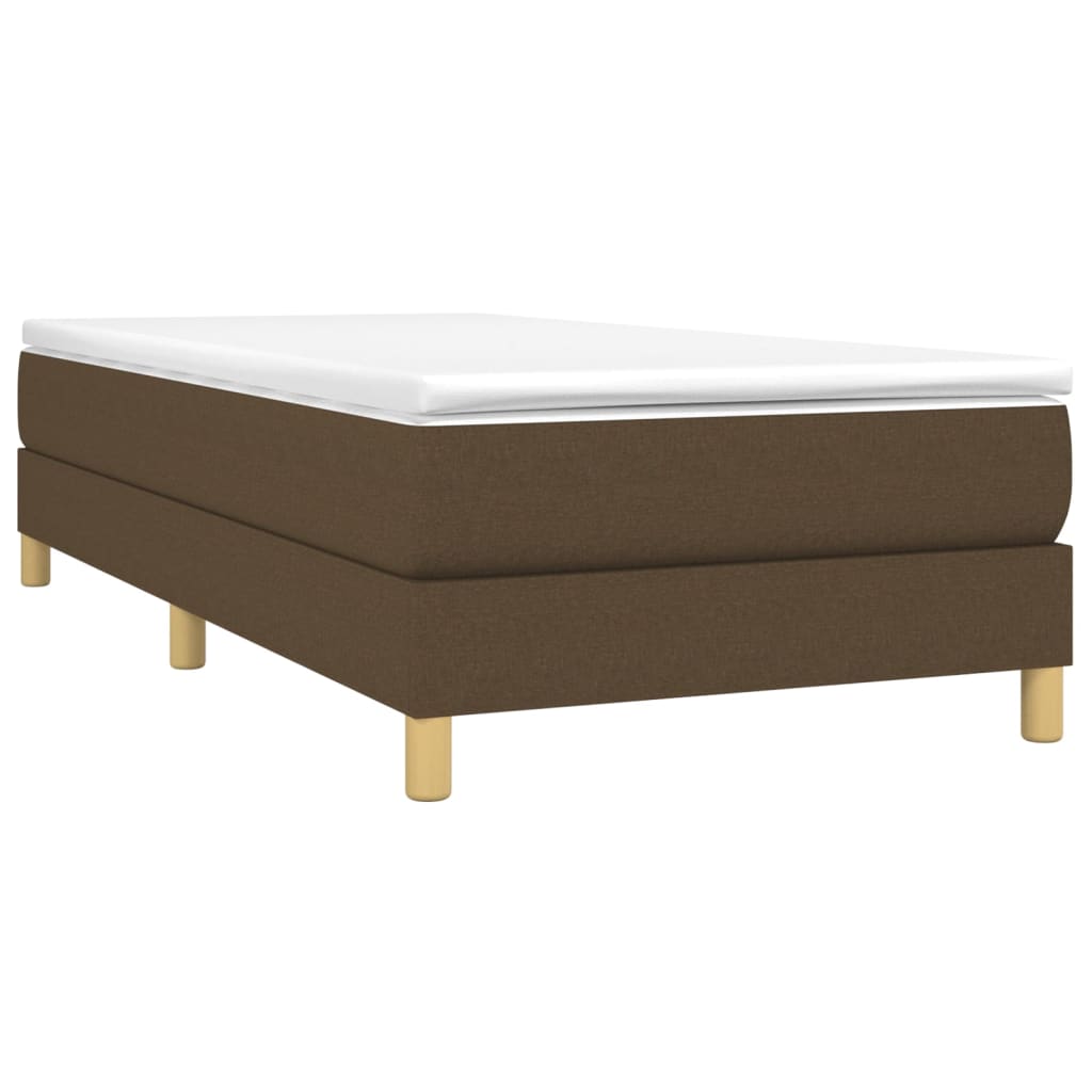 vidaXL Łóżko kontynentalne, ciemnobrązowa, 80x200 cm, tkaniną