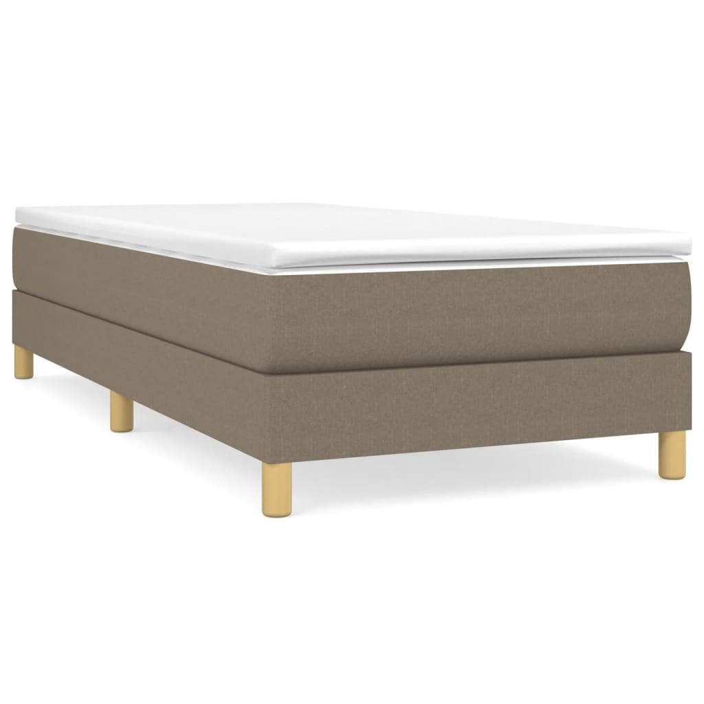 vidaXL Łóżko kontynentalne Taupe 90x200 cm Tkanina