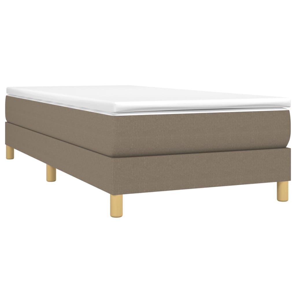 vidaXL Łóżko kontynentalne Taupe 90x200 cm Tkanina