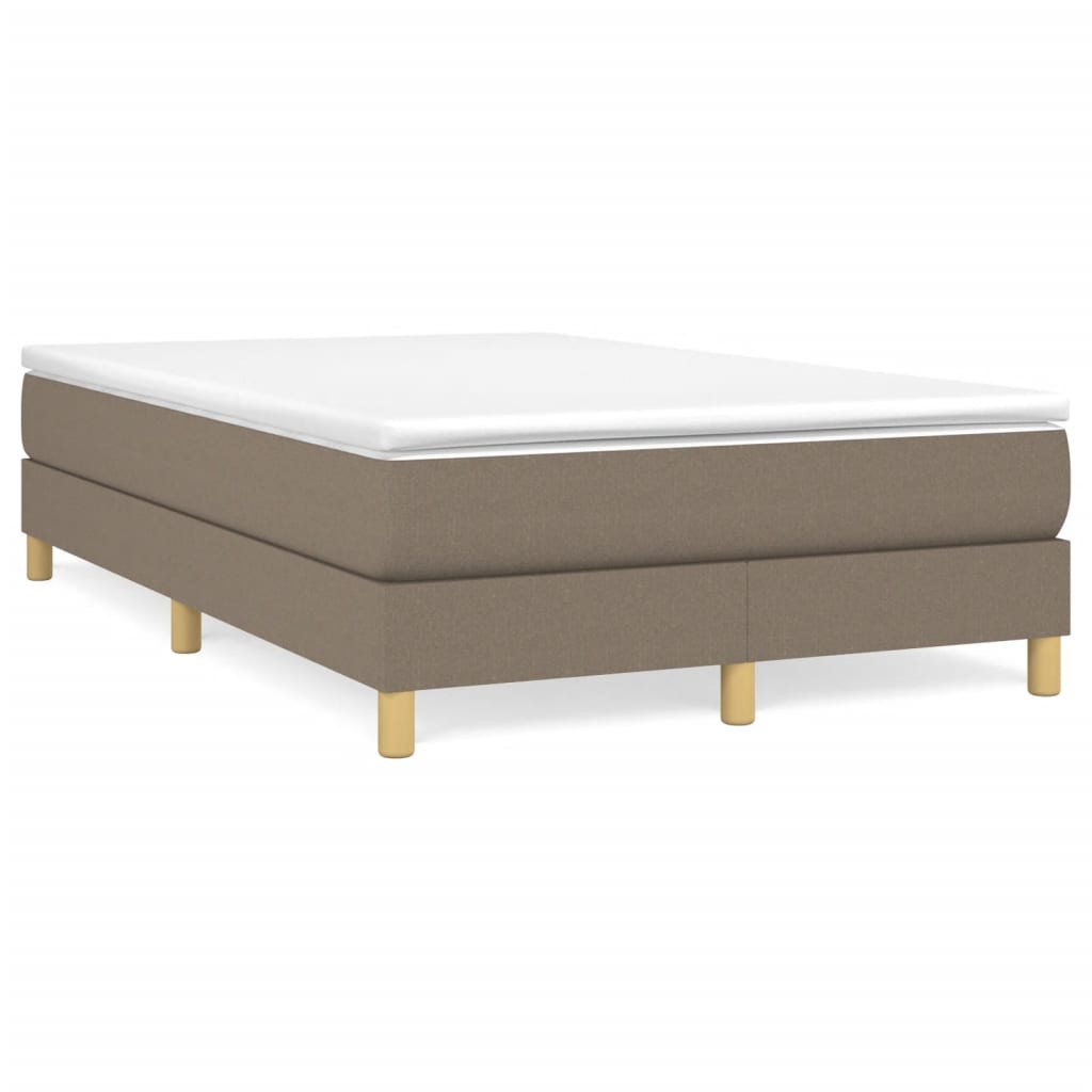 vidaXL Łóżko kontynentalne, taupe, 120x200 cm, obita tkaniną