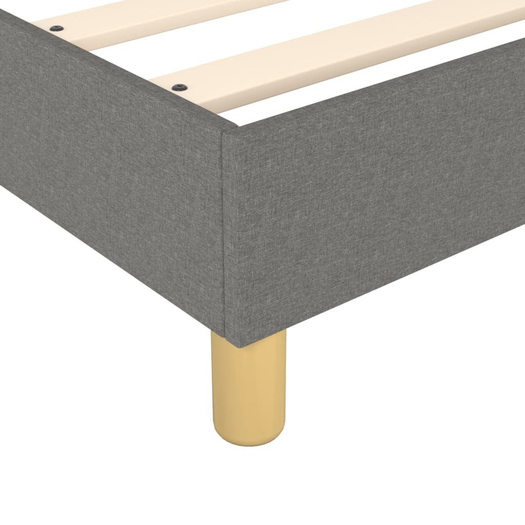 vidaXL Łóżko kontynentalne, ciemnoszara, 200x200 cm, obita tkaniną
