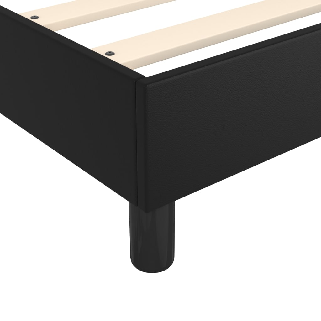 vidaXL Łóżko kontynentalne, czarna, 160x200 cm, sztuczna skóra