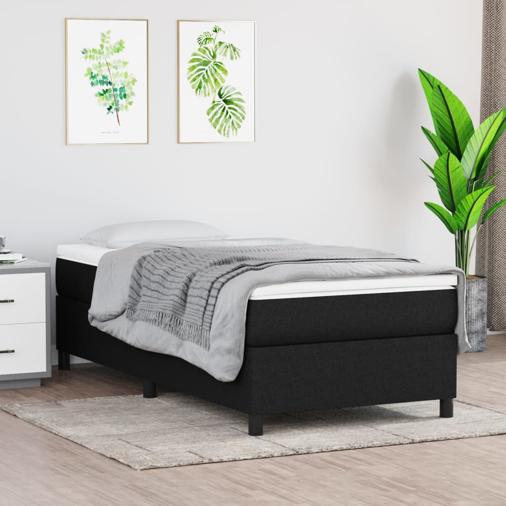 vidaXL Łóżko kontynentalne Czarna 80x200 cm Tkanina