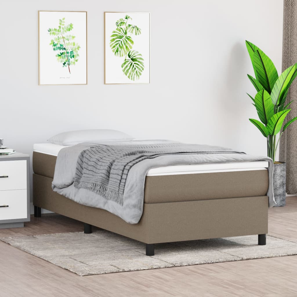 vidaXL Łóżko kontynentalne Taupe 80x200 cm Tkanina