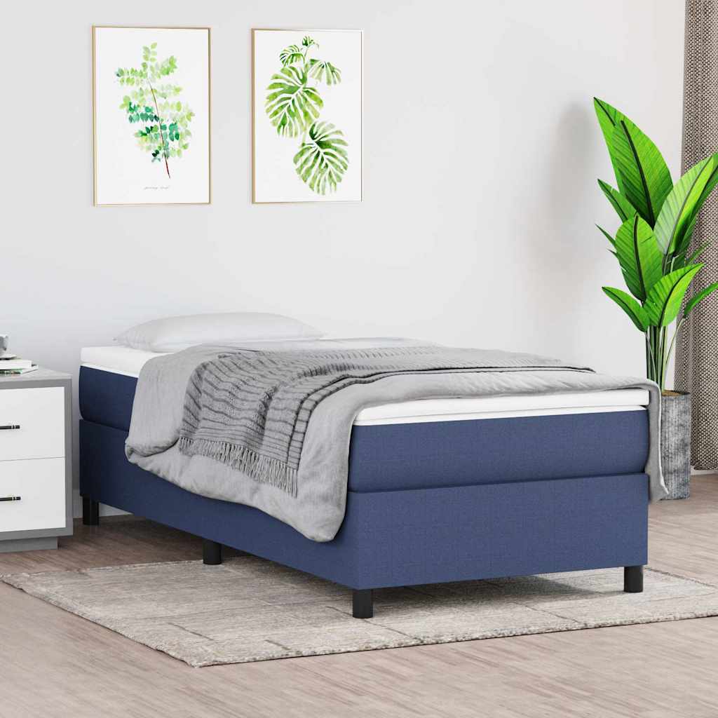 vidaXL Łóżko kontynentalne Niebieska 100x200 cm Tkanina