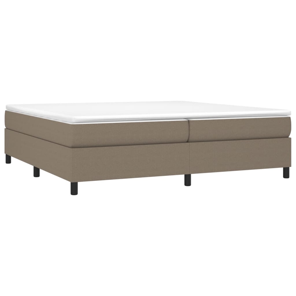 vidaXL Łóżko kontynentalne, taupe, 200x200 cm, obita tkaniną