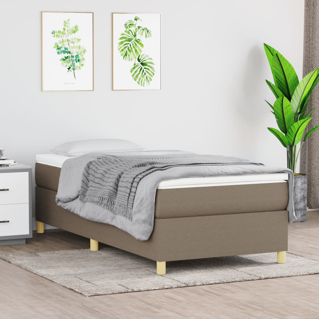 vidaXL Łóżko kontynentalne Taupe 80x200 cm Tkanina