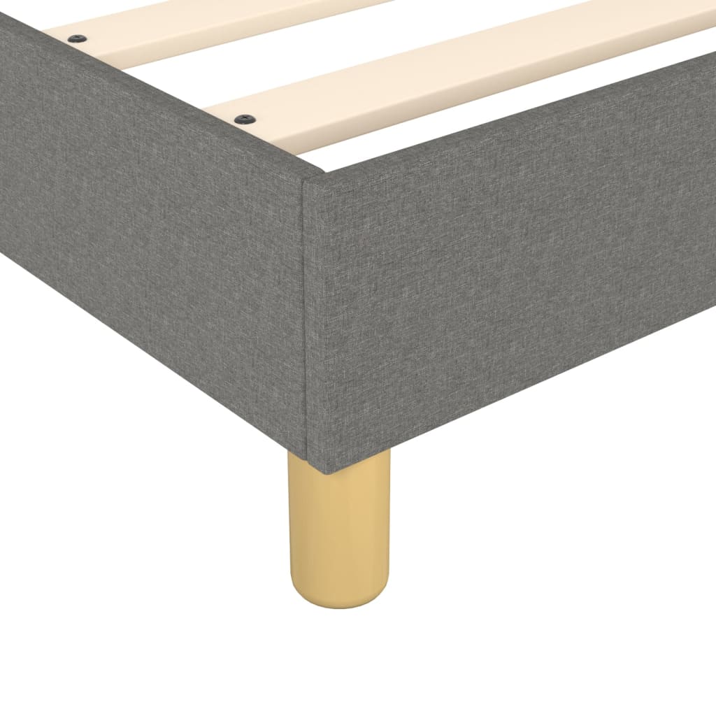 vidaXL Łóżko kontynentalne, ciemnoszara, 140x190 cm, obita tkaniną