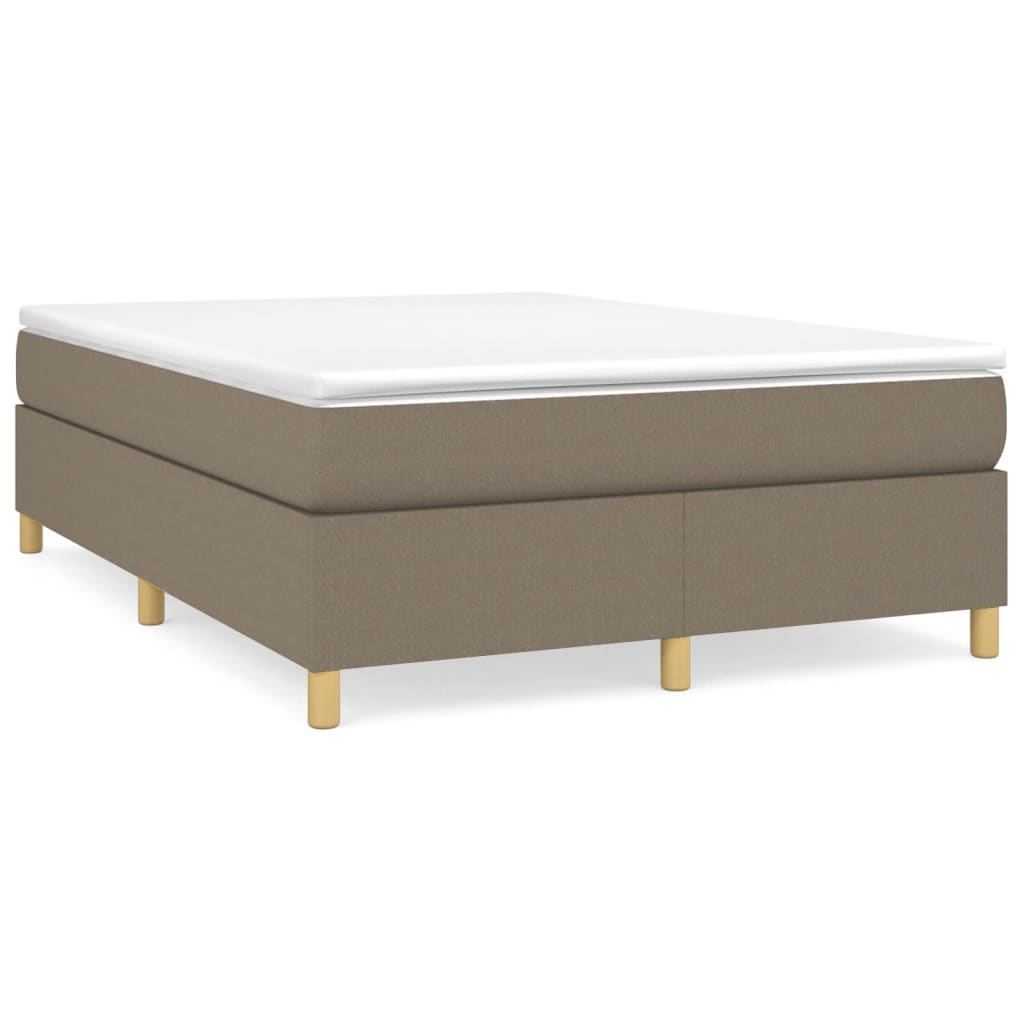 vidaXL Łóżko kontynentalne, taupe, 140x190 cm, obita tkaniną