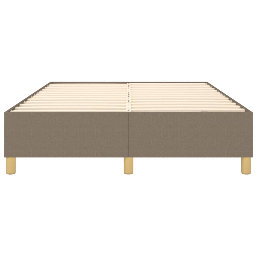 vidaXL Łóżko kontynentalne, taupe, 140x200 cm, obita tkaniną