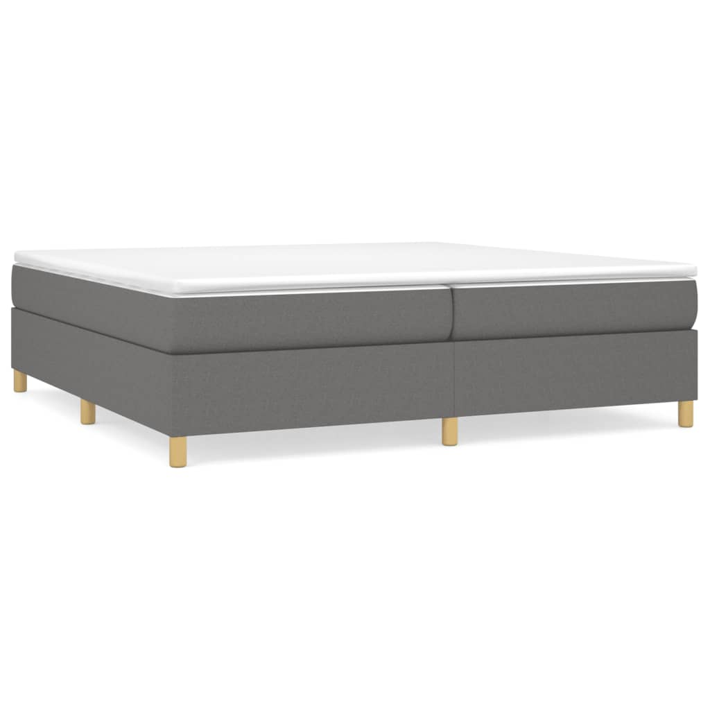 vidaXL Łóżko kontynentalne, ciemnoszara, 200x200 cm, obita tkaniną