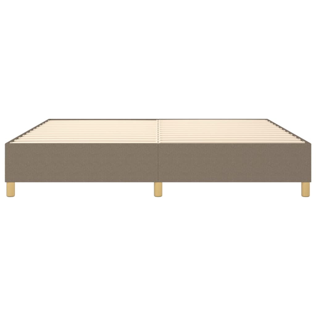 vidaXL Łóżko kontynentalne, taupe, 200x200 cm, obita tkaniną