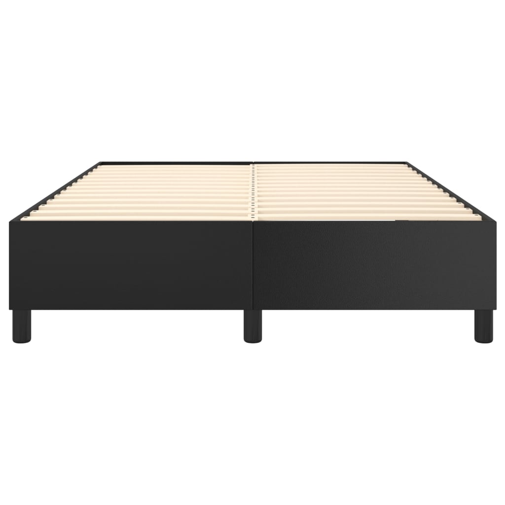 vidaXL Łóżko kontynentalne, czarne, 140x190 cm, sztuczna skóra