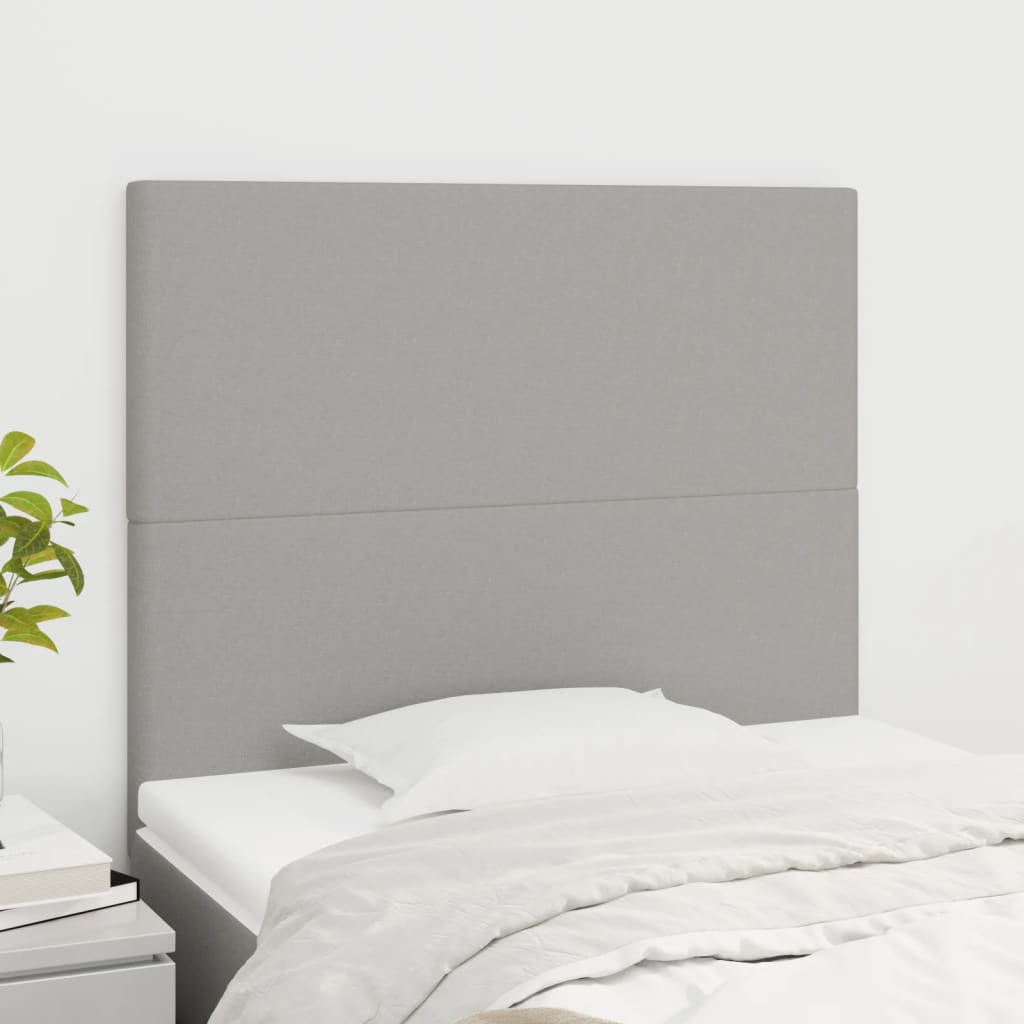 vidaXL Zagłówek jasnoszary 90x5x118/128 cm tkanina