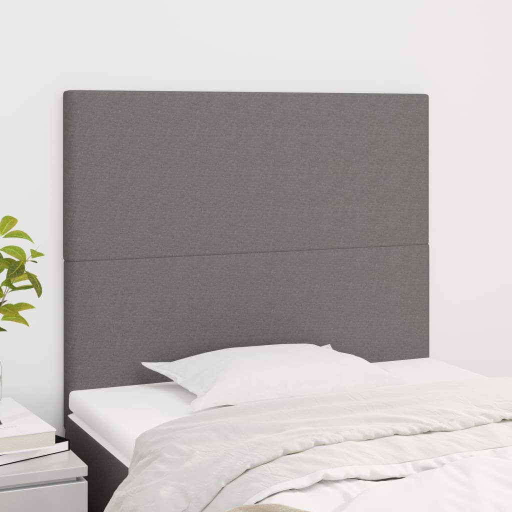 vidaXL Zagłówek ciemnoszary 90x5x118/128 cm tkanina