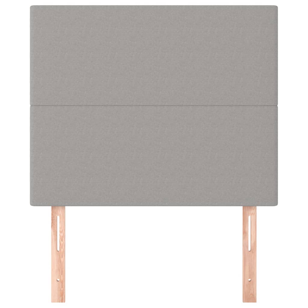 vidaXL Zagłówek jasnoszary 100x5x118/128 cm tkanina
