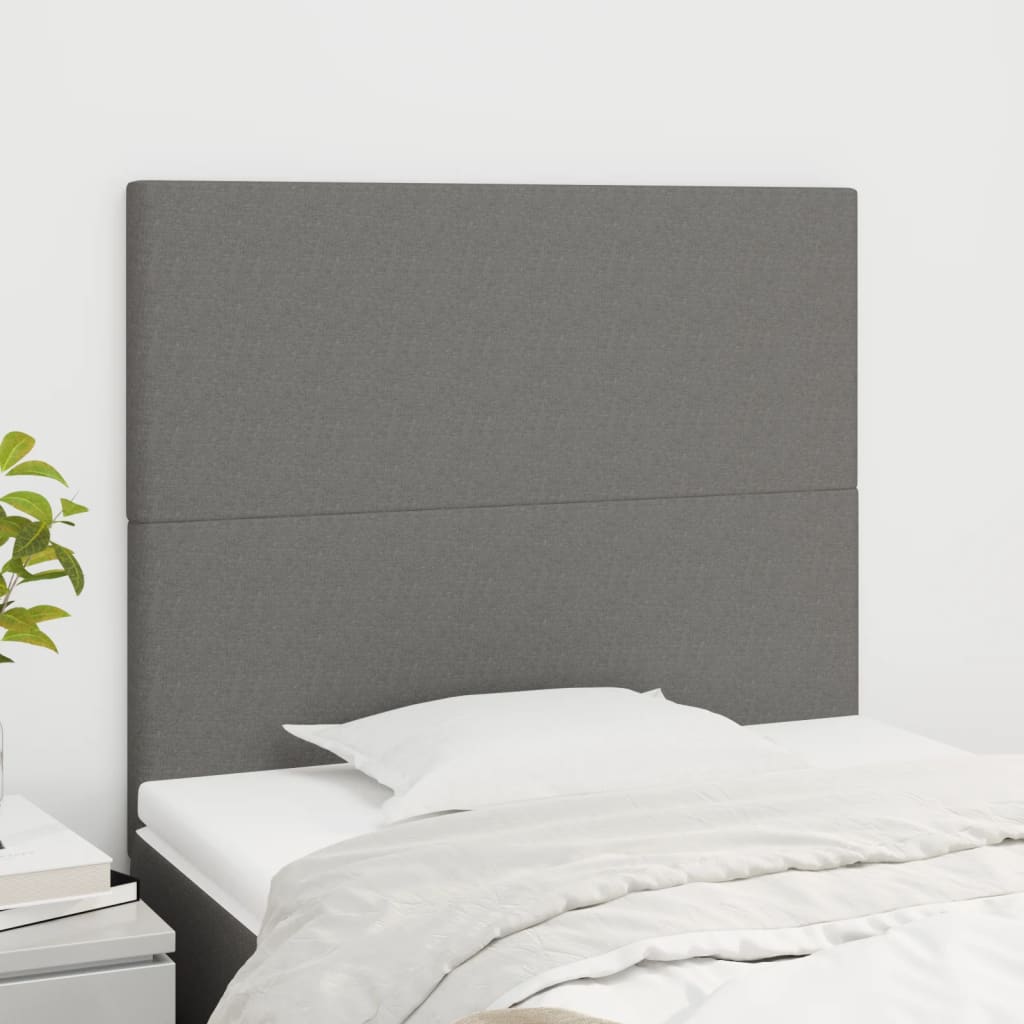 vidaXL Zagłówek ciemnoszary 100x5x118/128 cm tkanina
