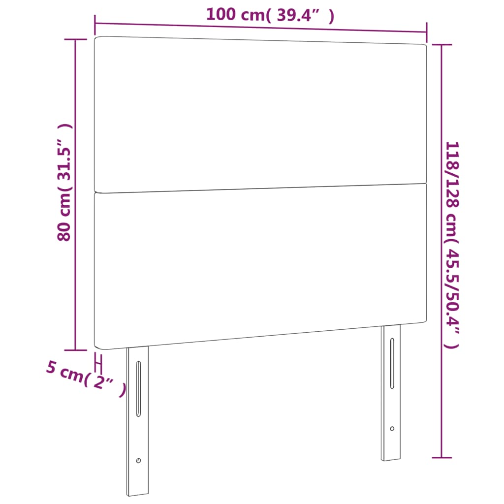 vidaXL Zagłówek ciemnobrązowy 100x5x118/128 cm tkanina