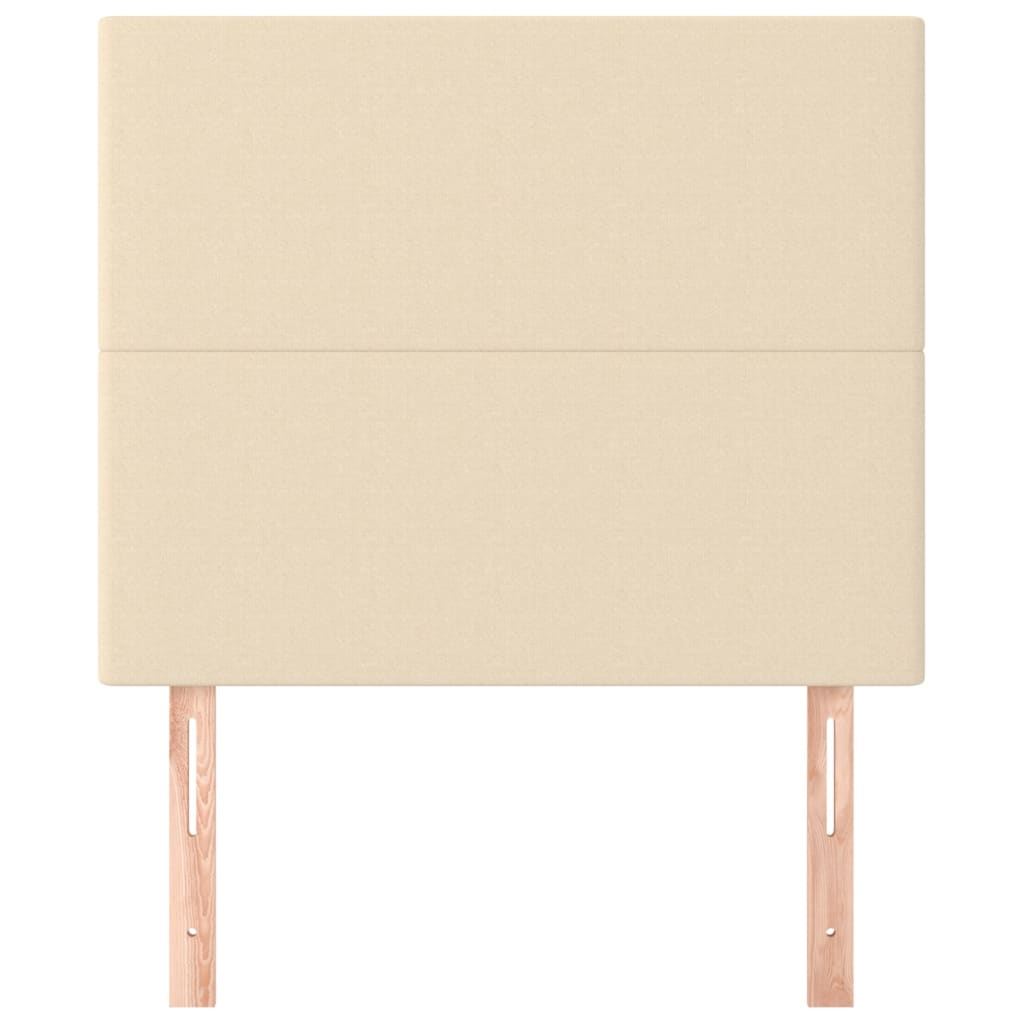 vidaXL Zagłówek kremowy 100x5x118/128 cm tkanina
