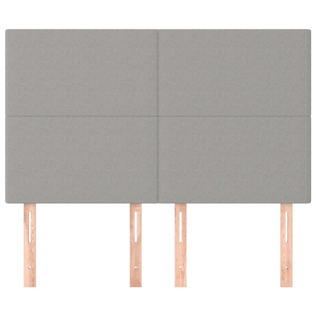 vidaXL Zagłówek jasnoszary 144x5x118/128 cm tkanina