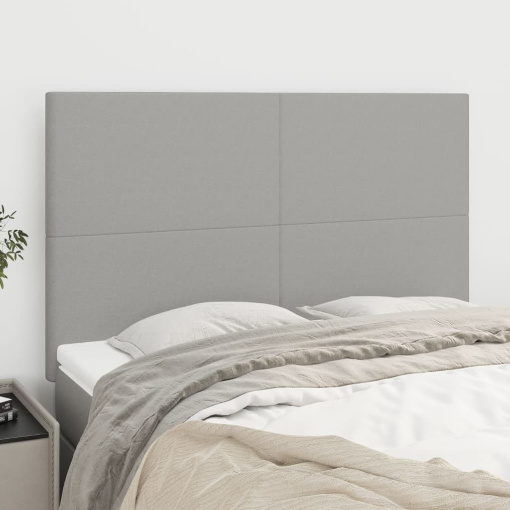 vidaXL Zagłówek jasnoszary 144x5x118/128 cm tkanina