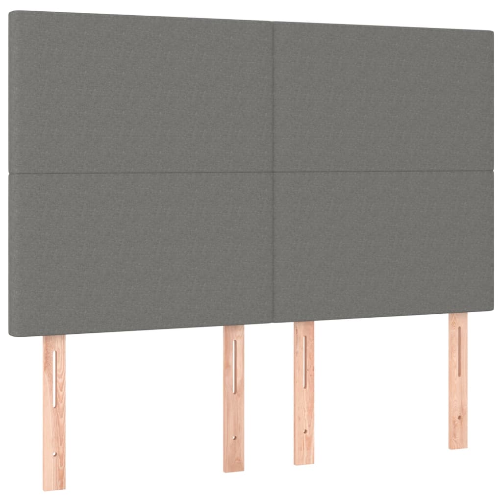 vidaXL Zagłówek ciemnoszary 144x5x118/128 cm materiał